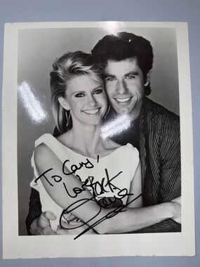 SIGNED OLIVIA NEWTON JOHN Autograph Hand Signed Photo w John Trawolta 8x10”
